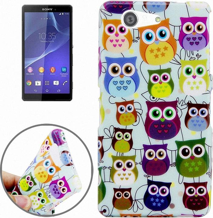 Actual product image König Design Protective Cover Mobile Case Cases TPU for Mobile Sony Xperia Z3 Compact Colourful Owls Assembly (Sony Xperia Z3 Compact)