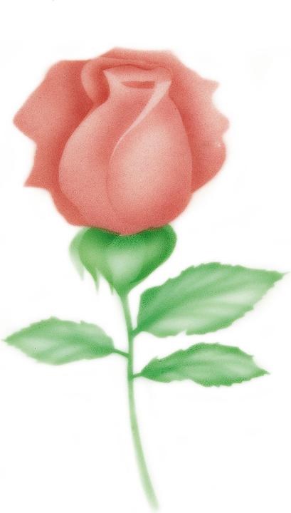 Actual product image Martellato Airbrush stencil rose half open