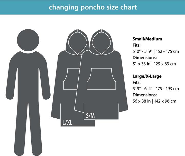 Actual product image Pack Towl PackTowl Changing Poncho Retro Curve S/M
