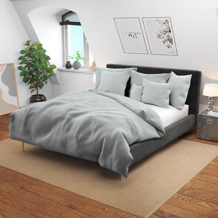Image du produit Lotus Bettwaren Parure de lit en satin seersucker uni (Taie d'oreiller, 65 x 65 cm)