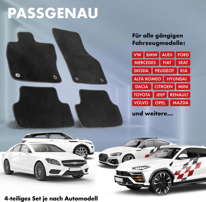 Produktbild Walser Premium Fussmatten für Alfa Romeo 156, 156 Sportwagon, 156 Crosswagon (2 Vordermatten + 2 Rückmatten)