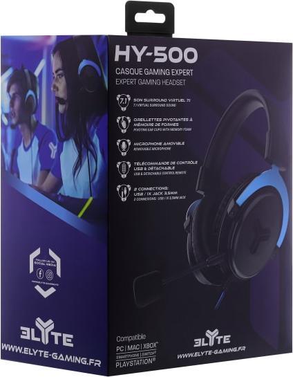 Actual product image T'nB Casque Micro Gamer Elyte HY-500 Expert (Noir/Bleu) (Cable)