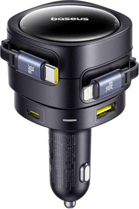 Produktbild Baseus Enjoyment Max Car Charger C+L Cables & U+C Ports 90W Cosmic Black