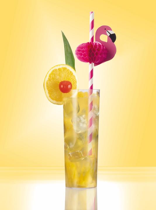 Produktbild Papstar Papiertrinkhalm "Flamingo" (50 x)
