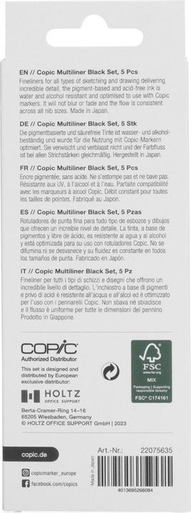Actual product image Copic Multiliner (Black, 5 x)