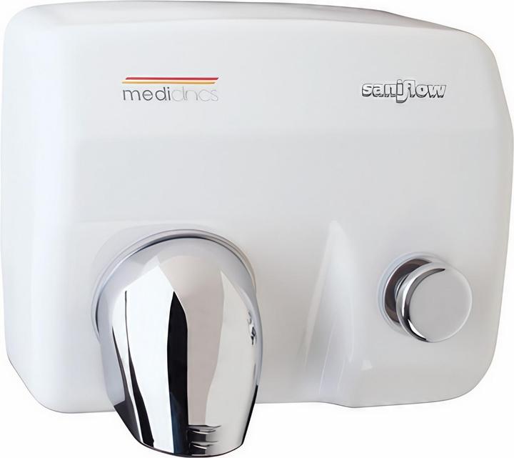 Valera Asciugamani All Care Saniflow acciaio bianco 2250 W con pulsante, tempo di asciugatura 29 secondi