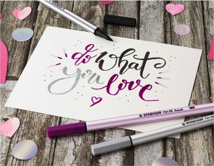 Image du produit STABILO Pen 68 brush Stylo feutre Premium (Noir, 1 x)