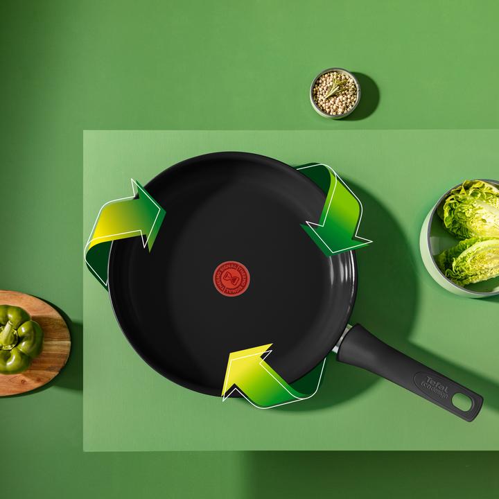 Produktbild Tefal Pfannenset + Topfset / Bratpfanne Renew Black On 24cm + 28cm (24 cm, Bratpfanne, Pfannenset + Topfset, Aluminiumguss, Keramik)