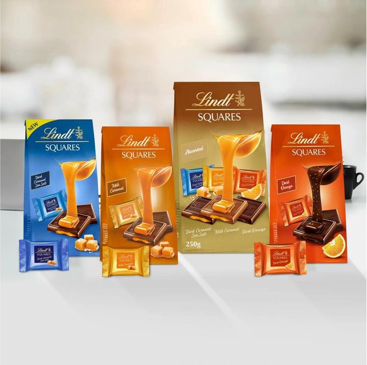 Produktbild Lindt Squares Dark Caramel Sea Salt (144 g)