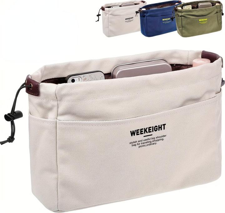 Actual product image Only-Bags.Store Minimalist casual storage organiser, versatile drawstring insert pouch for tote