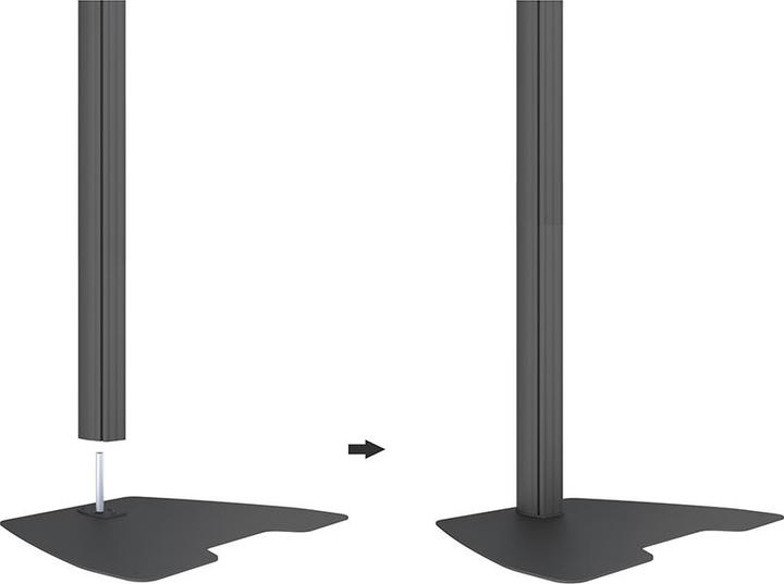 Immagine prodotto Multibrackets Piastra di base con colonna, per serie Pro, alluminio, nero