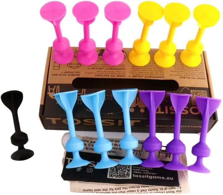 Image du produit Tossit Fléchettes à ventouse - Jeu pour 4 joueurs, Langue : Multilingue (Multilingue)