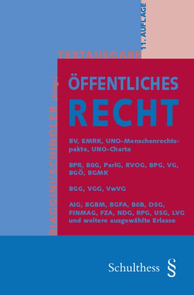 Produktbild Textausgabe Öffentliches Recht (Deutsch, Benjamin Schindler, Giovanni Biaggini, 2023)