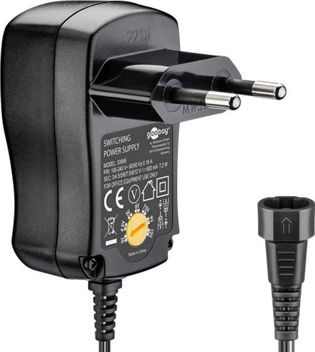 Actual product image Goobay 3 V - 12 V Universal-Netzteil 0.6 A