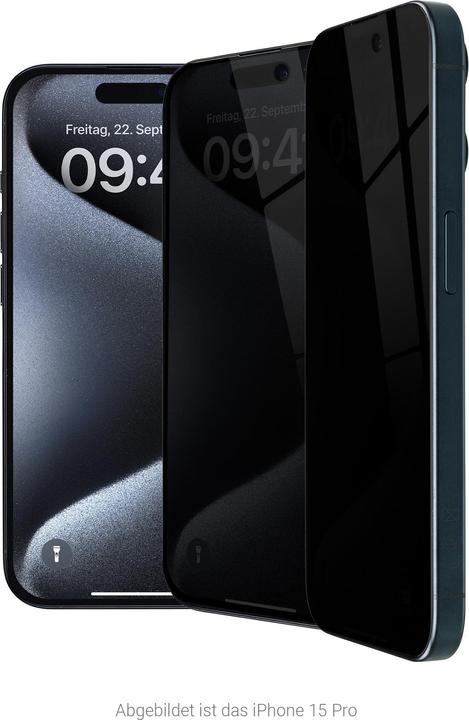 Actual product image Artwizz PrivacyGlass screen protector iPhone 16 Pro (1 Piece, Apple iPhone 16 Pro)