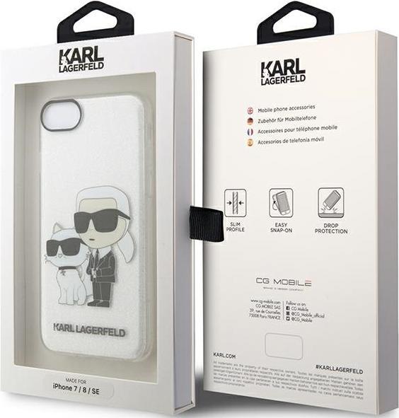 Actual product image Karl Lagerfeld KLHCI8HNKCTGT iPhone 7/8/ SE 2020 / SE 2022 transparent hardcase Gliter Karl&Chou (Apple iPhone 7, Apple iPhone SE, Apple iPhone 8)