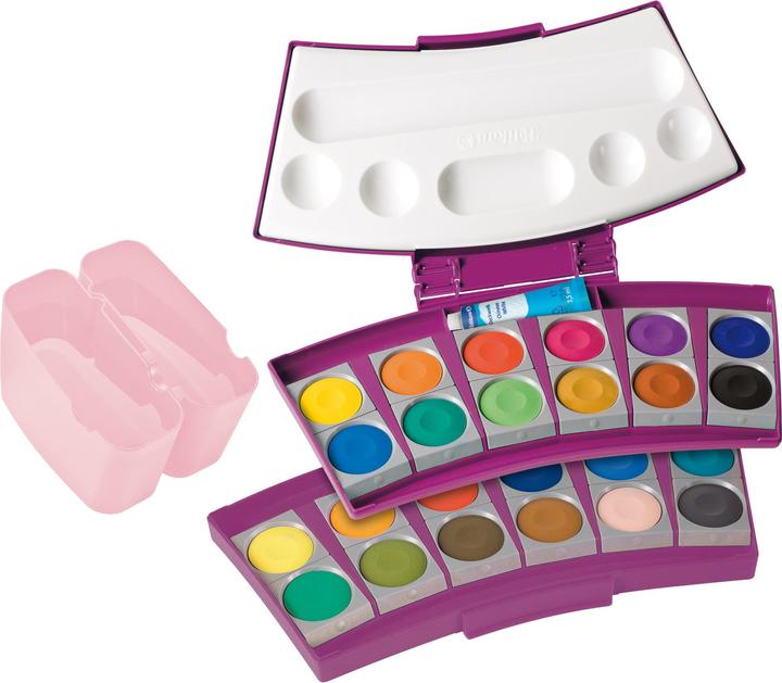 Produktbild Pelikan Deckfarbkasten ProColor 735, 24 Farben, beere/rosa (Rosa, Beere, 24 ml)