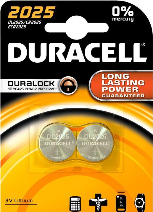 Produktbild Duracell Lithium CR2025 (2 Stk., CR2025, 165 mAh)
