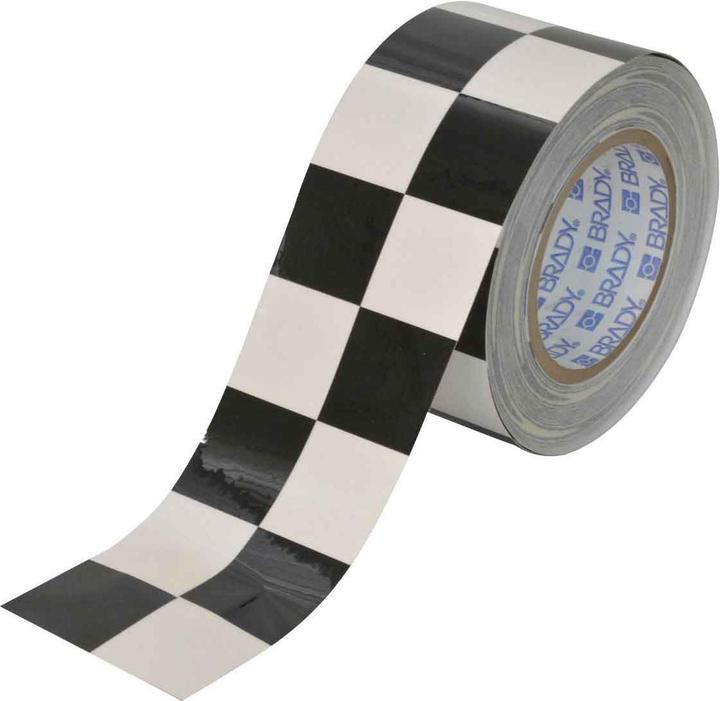 Produktbild Brady TS-76.20-514-BK/WT-CHK-RL, ToughStripe, Bodenmarkierbänder, Polyester, Schwarz/Weiss (kariert
