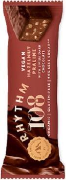 Actual product image Rhythm 108 Deeelicious Swiss Dark Chocolate Hazelnut Praline Bar Bio (33 g)