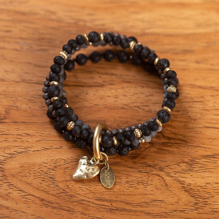 Produktbild Andreani Armband mit echten Steinen, Lava (80 cm, Steine)