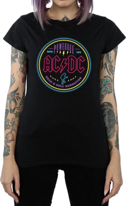 Actual product image AC/DC Womens/Ladies Circle Neon Cotton T-Shirt (L)