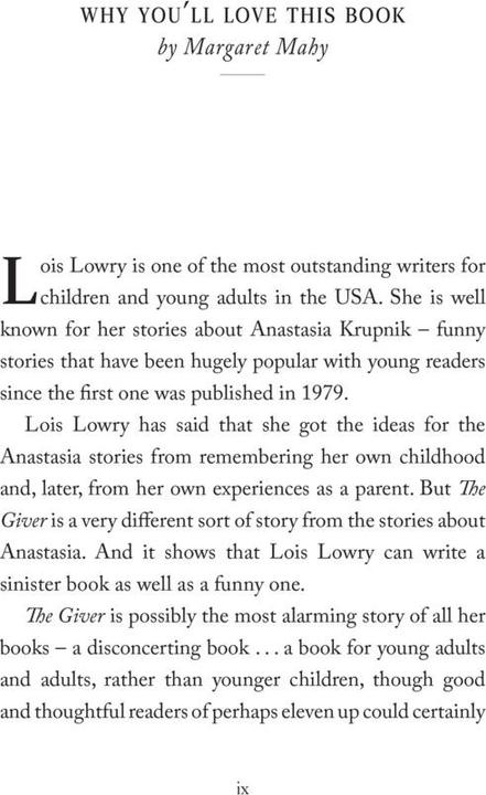 Produktbild The Giver (Englisch, Lois Lowry, 2017)
