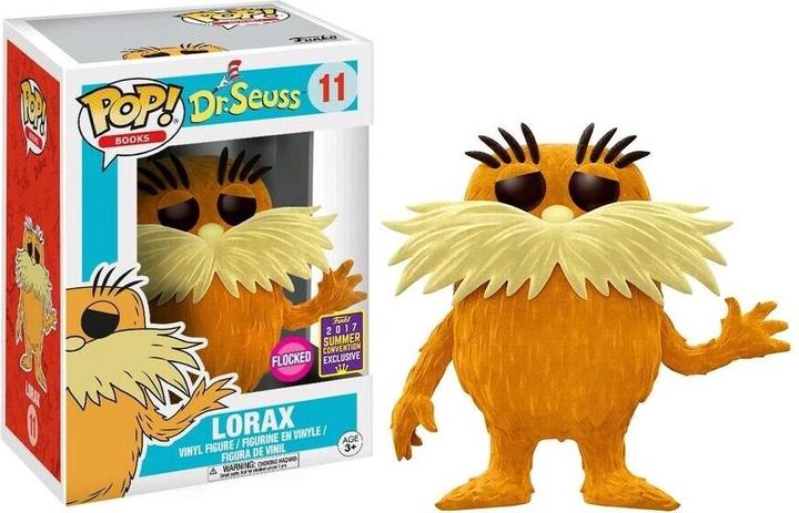 Actual product image Funko POP! Books Dr. Seuss Lorax Floquée Summer Convention 2017