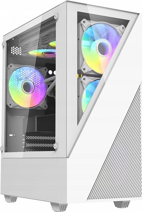 Actual product image Darkflash Tech Aigo E330M computer case 4 argb fans (white) (ITX)