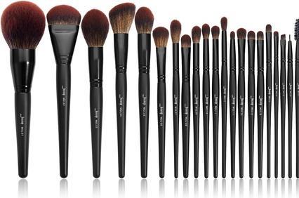 Jessup Makeup Pinsel Set Professional 21Pcs Black Complete Collection Synthetic Hair Brushes Powder (Set)