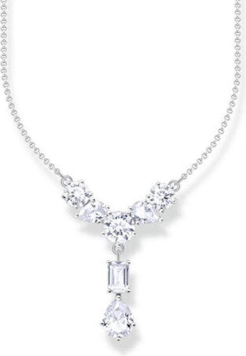 Produktbild Thomas Sabo Halskette im Y-Stil mit sieben weissen Steinen Silber (Silber, 40 - 45 cm)