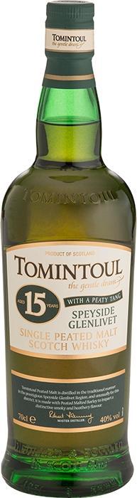 Actual product image Tomintoul 15 years with a Peaty Tang 0.7 l (Single Malt, Scotch whisky)