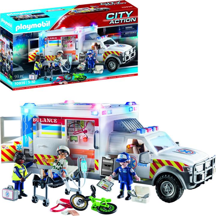 Image du produit Playmobil Véhicule de secours : US Ambulance (70936, Playmobil City Action)