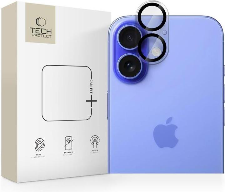 Produktbild Tech-Protect Cam Fit+ Kameraabdeckung für iPhone 16 / 16 Plus - Transparent (1 Stück, Apple iPhone 16 Plus, Apple iPhone 16)