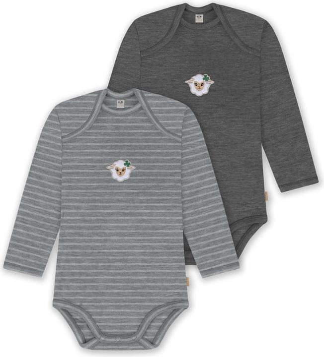 Normani 2er Pack Baby Merino Body Langarm „Auckland" - 9381