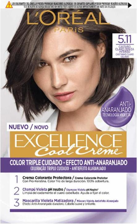 Actual product image L'Oréal Paris EXCELLENCE COOL cream ink #5.11-castaño claro ceniza inten (5.11-castaño claro ceniza inten)
