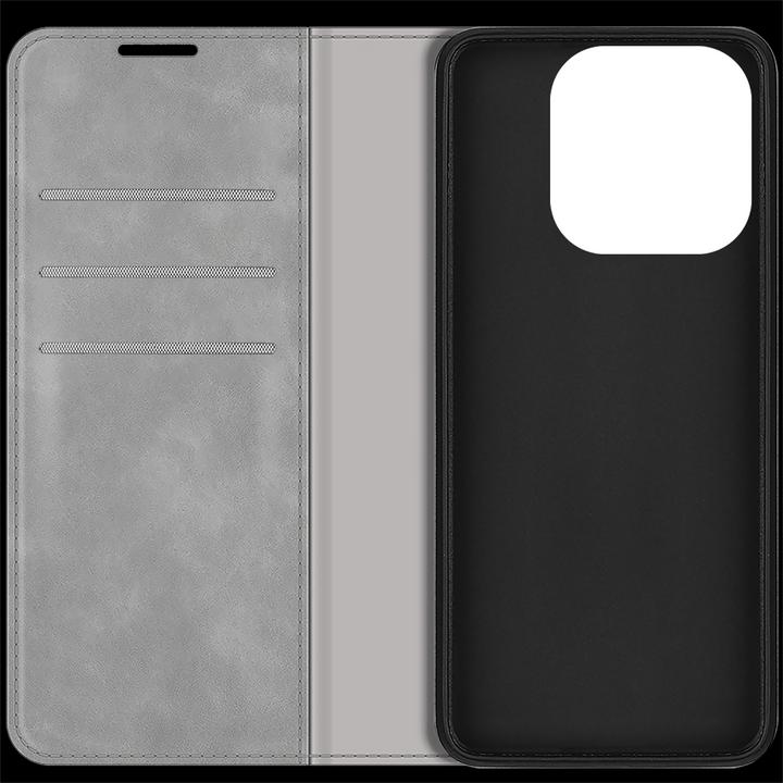 Produktbild Cazy Book Case Kompatibel mit iPhone 13 Pro Max - Hülle klappbar Magnetisch Kunstleder - Grau (Apple iPhone 13 Pro Max)