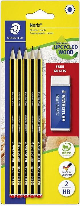 Actual product image Staedtler Pencil + eraser blister card (HB, 5 x)