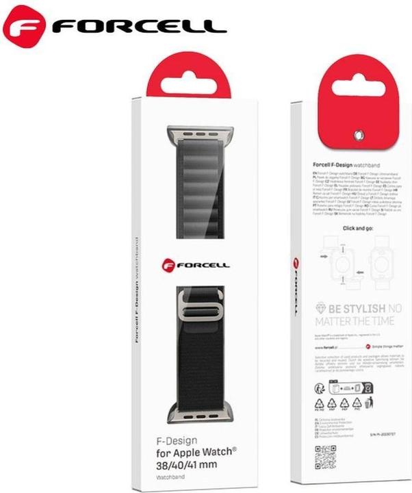Actual product image Forcell Strap F-DESIGN FA13 strap for APPLE Watch 38 / 40 / 41 mm black (Polyester)