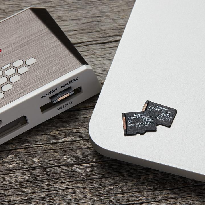 Actual product image Kingston Canvas Select Plus (256 GB, microSDXC, U3, UHS-I)