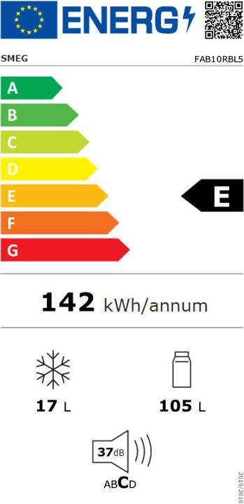 Energie-Label Smeg Fab10rbl5 (122 l)