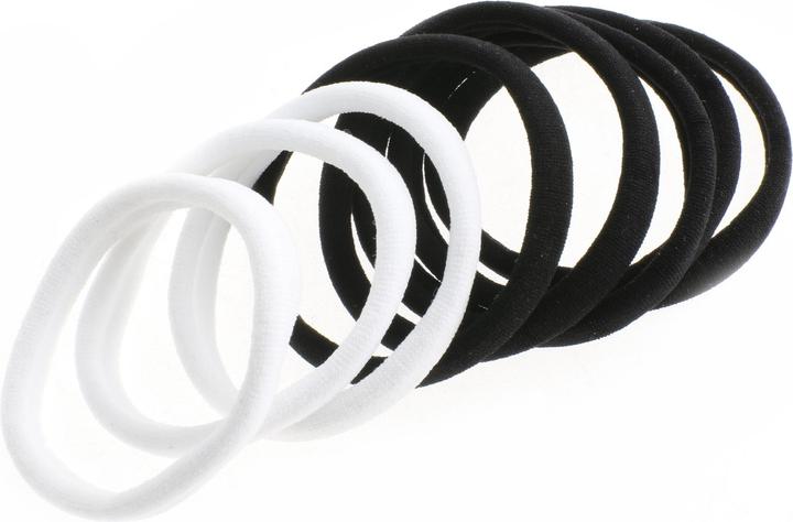 DailyGo Haargummi 5 cm, 8 Stück, schwarz und weiss (Haargummi)