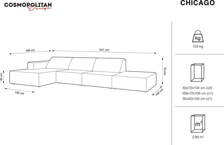 Actual product image Cosmopolitan Design Chicago (Corner sofa)