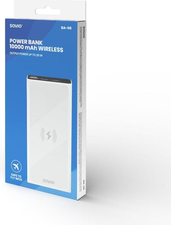 Image du produit Savio Banque d'alimentation 10000 mAh bias BA-06 (10000 mAh, 20 W, 37 Wh)