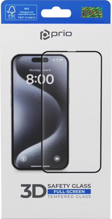Produktbild prio 3D Panzerglas Displayschutz (1 Stück, Apple iPhone 16e)