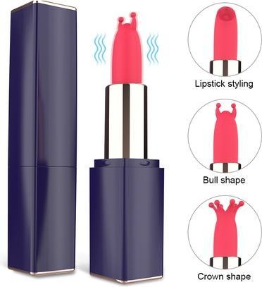 S-Hande Lipstick Discreet Vibrator in Case with Interchangeable T