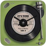 Image du produit Ootb Horloge murale en verre, tourne-disque, 20 x 20 cm
