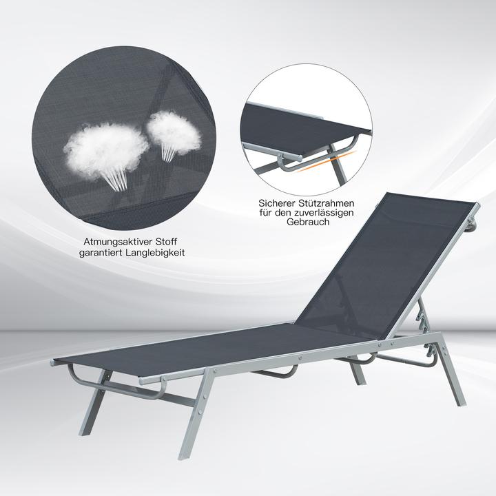 Image du produit Outsunny Chaise longue de jardin avec dossier réglable (170 cm)