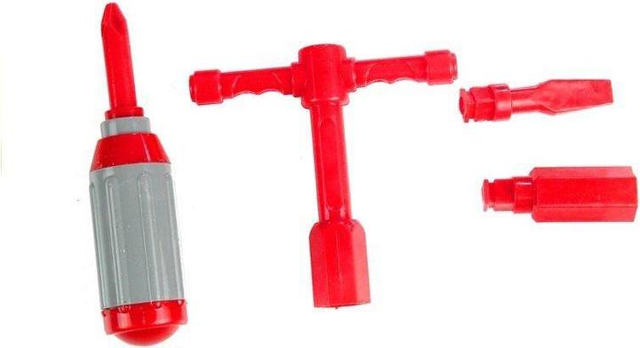 Produktbild Lean Toys Fire truck with ladder + tools for dismantling