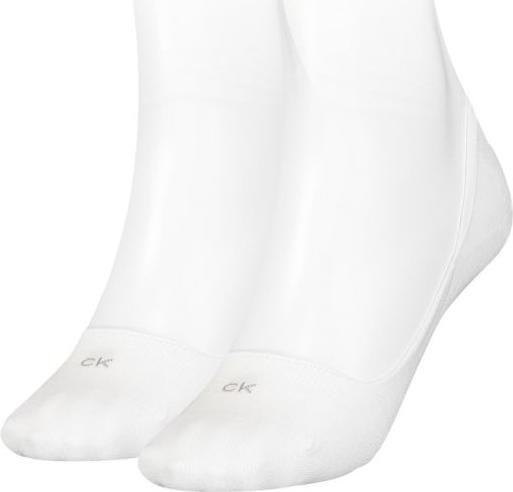 Produktbild Calvin Klein Womens Logo Women's Liner Socks 2 Pack Footie, White, 39/42 (39 - 42)